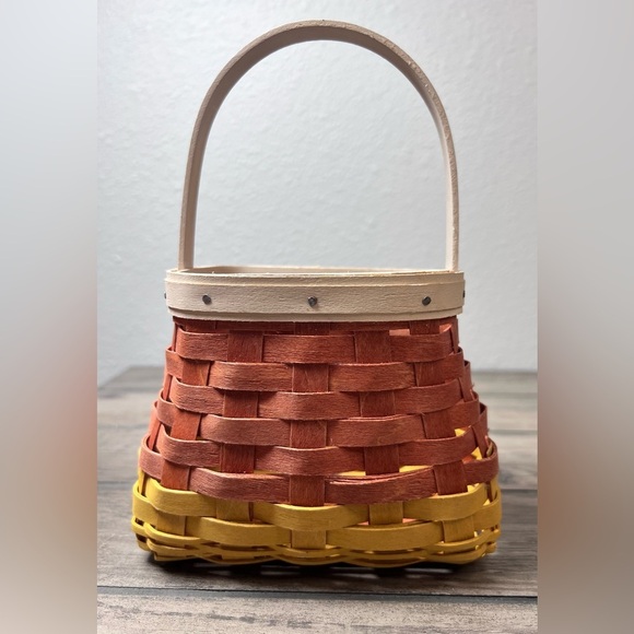 Longaberger 2010 Collectible Halloween Candy Corn Basket Combo orange yellow whi - Picture 2 of 9